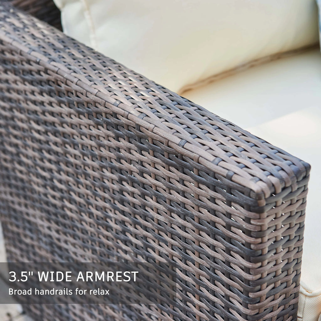 3 Piece Gray Wicker Patio Sofa Set G826432
