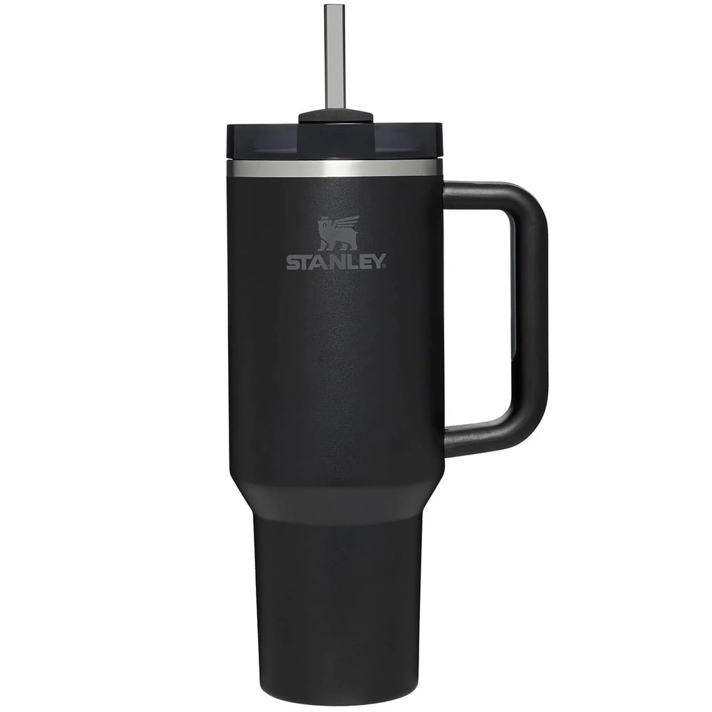 40 oz Black Stainless Steel Insulated Tumbler with Lid and Straw H6074
