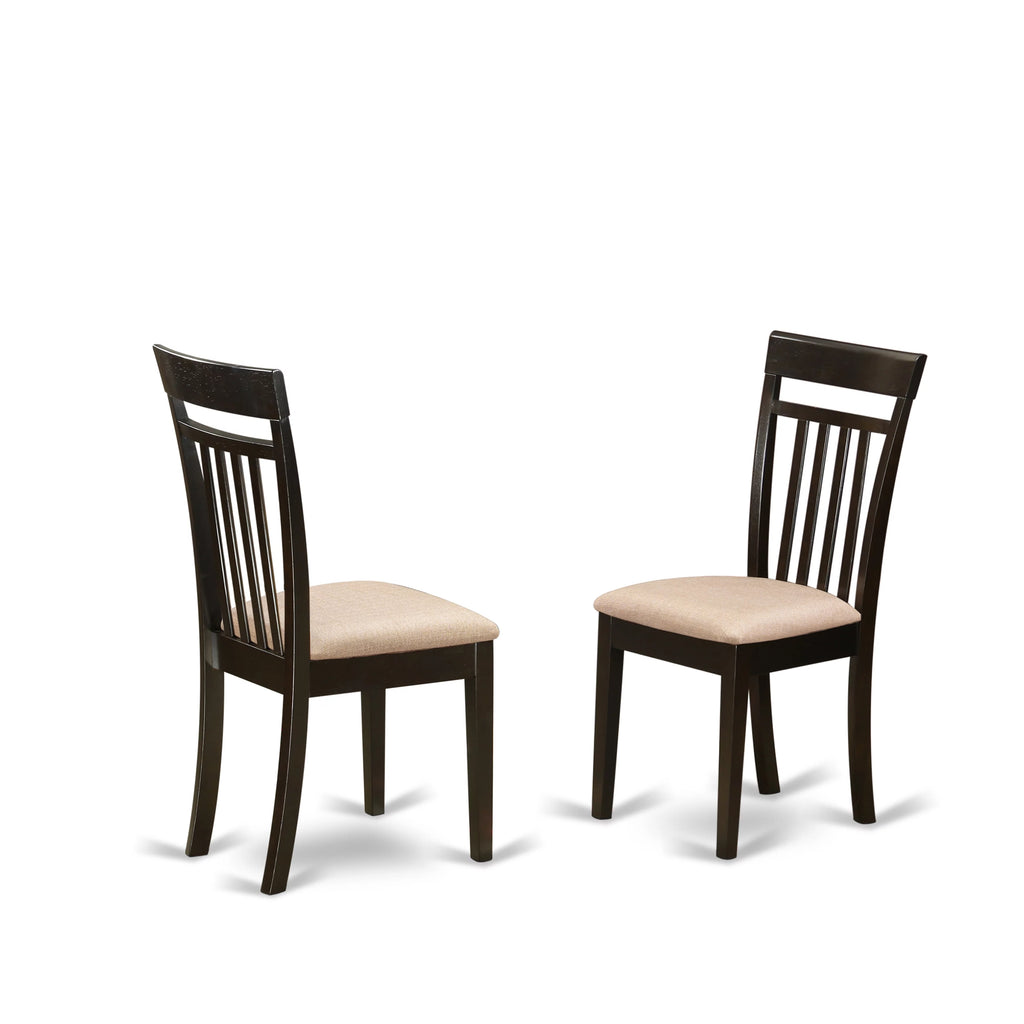 Fabric Dining Chairs in Cappuccino Set of 2 I951
