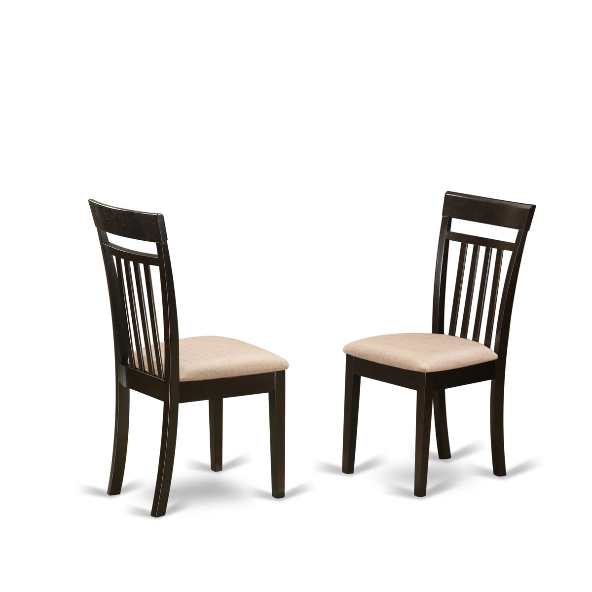 Fabric Dining Chairs in Cappuccino Set of 2 I951