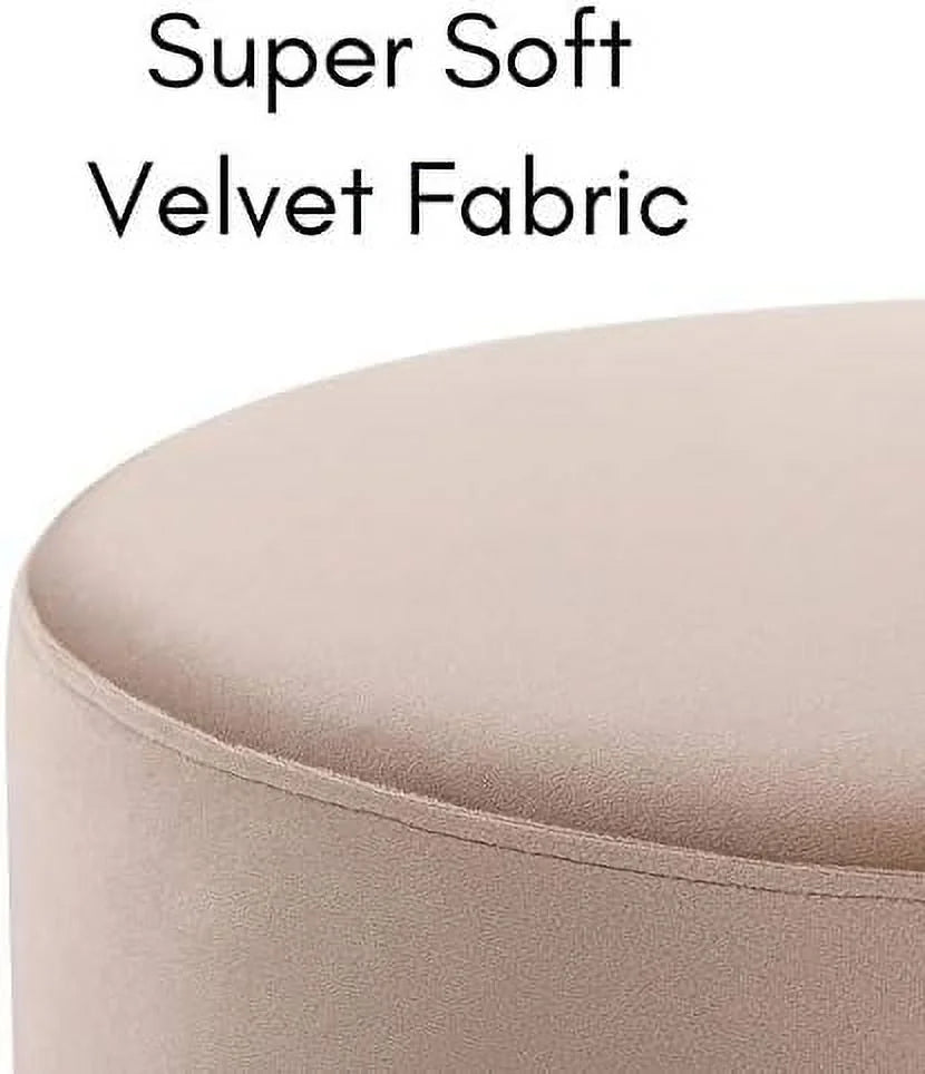 Round Grey Velvet Ottoman Foot Stool S92019