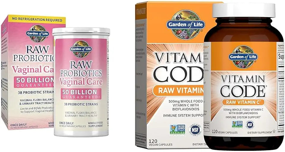120 Veggie Capsules Probiotic and Vitamin C Bundle M22175