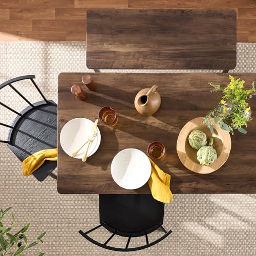 4-Piece Dining Table Set with 2 Chairs and Bench T451