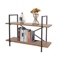 2 Tier Industrial Metal Wood Bookshelf Q2032