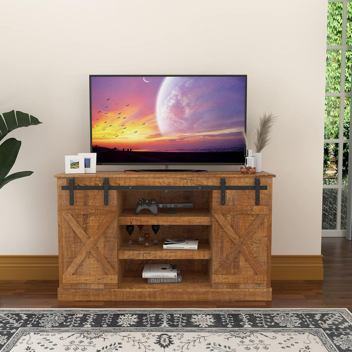 Warm White Wood TV Stand F971611