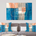 Blue 3 Panels Canvas Artwork Print H250