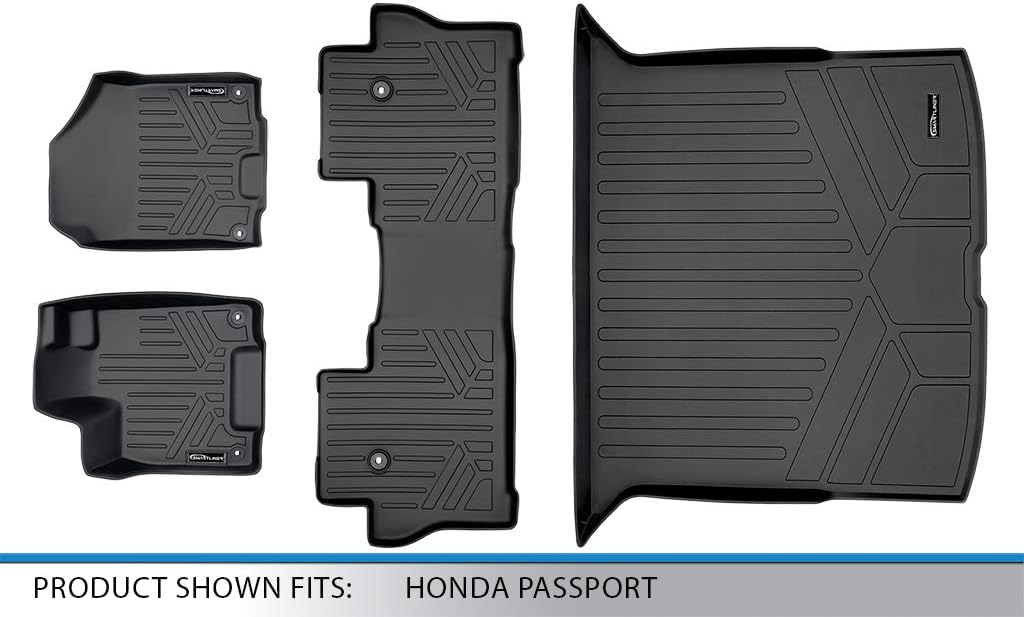Custom Fit Floor Mats 2 Rows and Cargo Liner Set Black O609