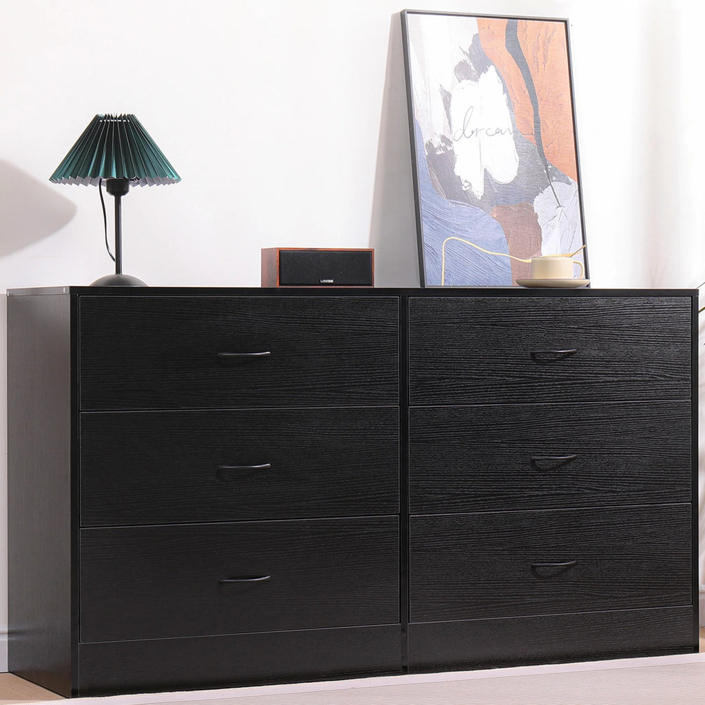 Black 6 Drawer Dresser R31367
