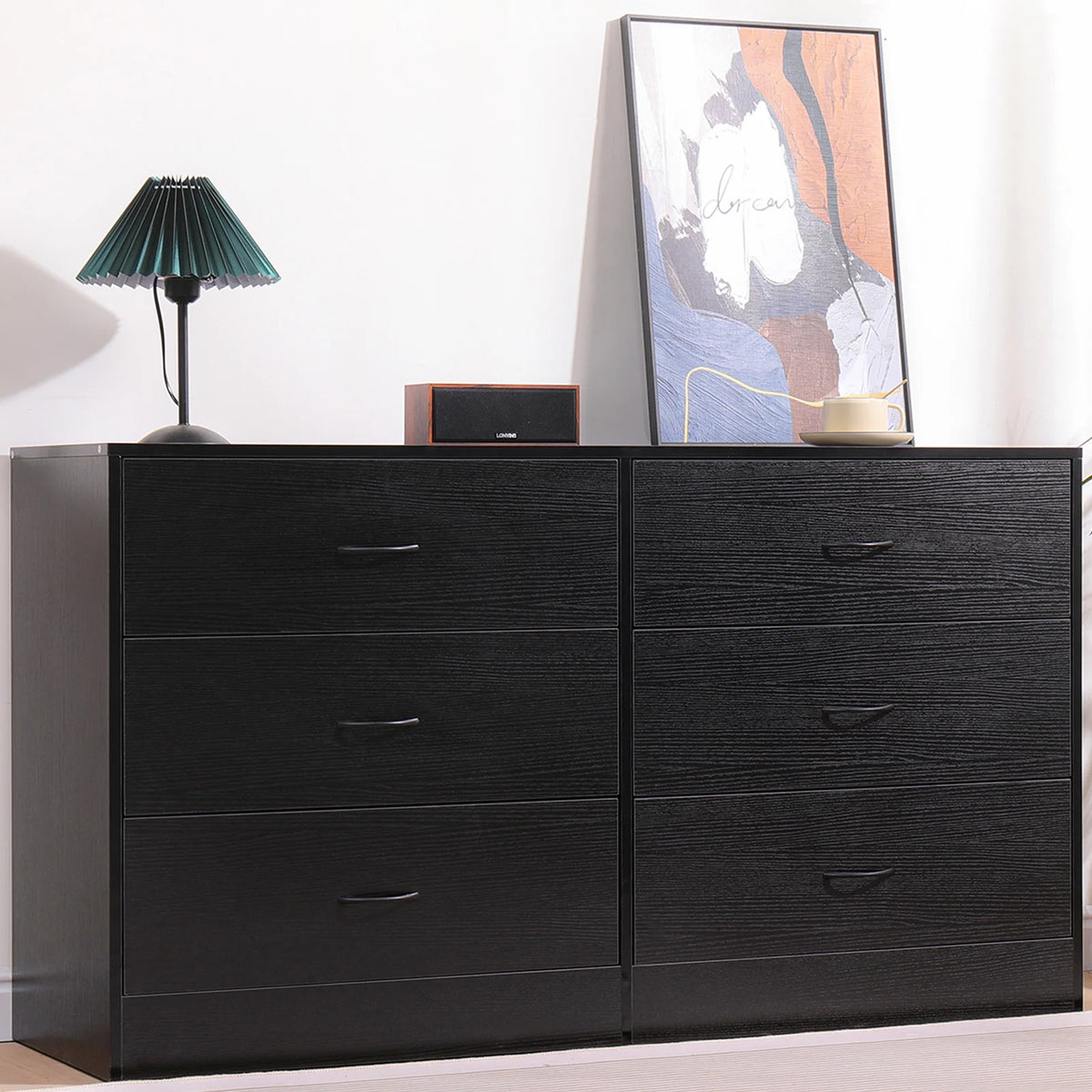 Black 6 Drawer Dresser R31367