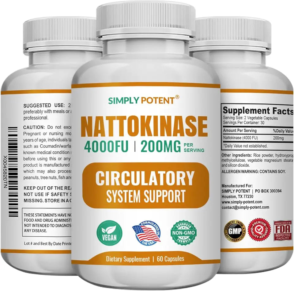 Nattokinase Supplement 4000 FU Per Serving 60 Caps M4816