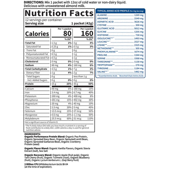 Organic Plant-Based Protein Vanilla U10585