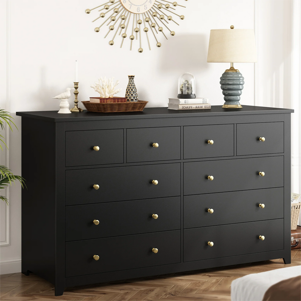 White 10 Drawer Wood Dresser E8396