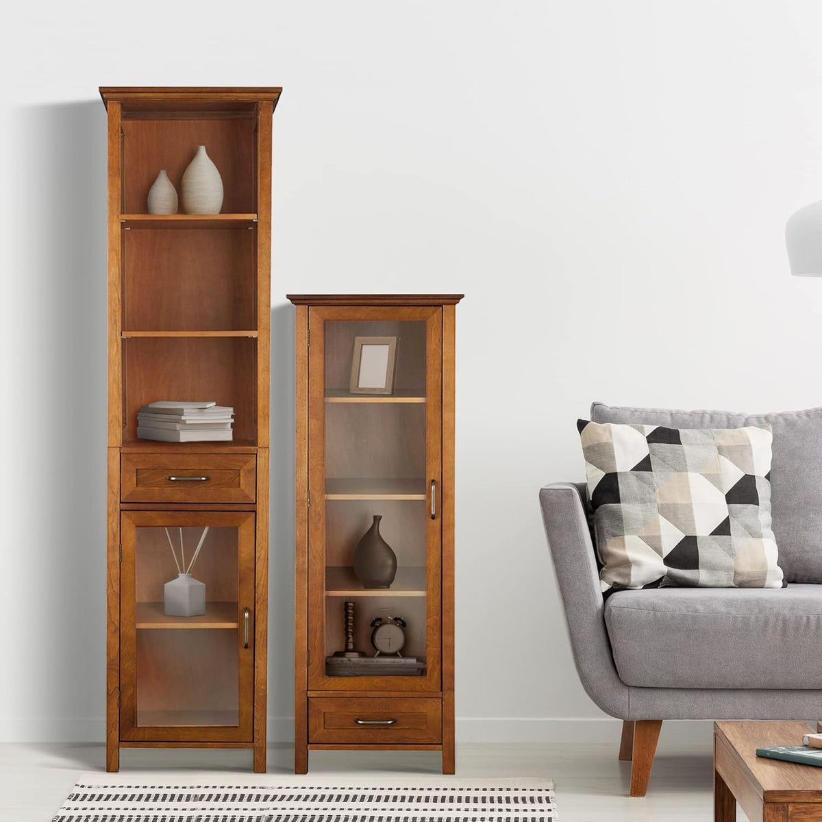 Linen Cabinet with Drawer and 3-Shelf I397