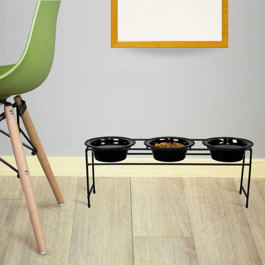 Triple Diner Feeder With Stainless Steel Dog Bowls R73727