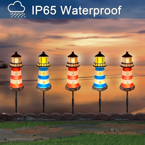 Solar Lighthouse Outdoor Garden Lights Waterproof I609331
