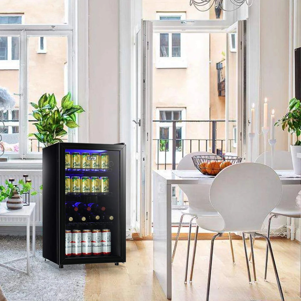 Wine Cooler and Beverage Refrigerator with Glass Door U67518