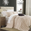 8 Piece Ruffled Duvet Cover Set Taupe King X574999