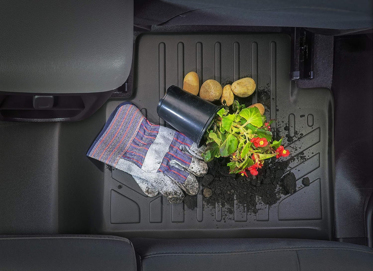 Custom Fit Floor Mats 2 Rows and Cargo Liner Set Black O609