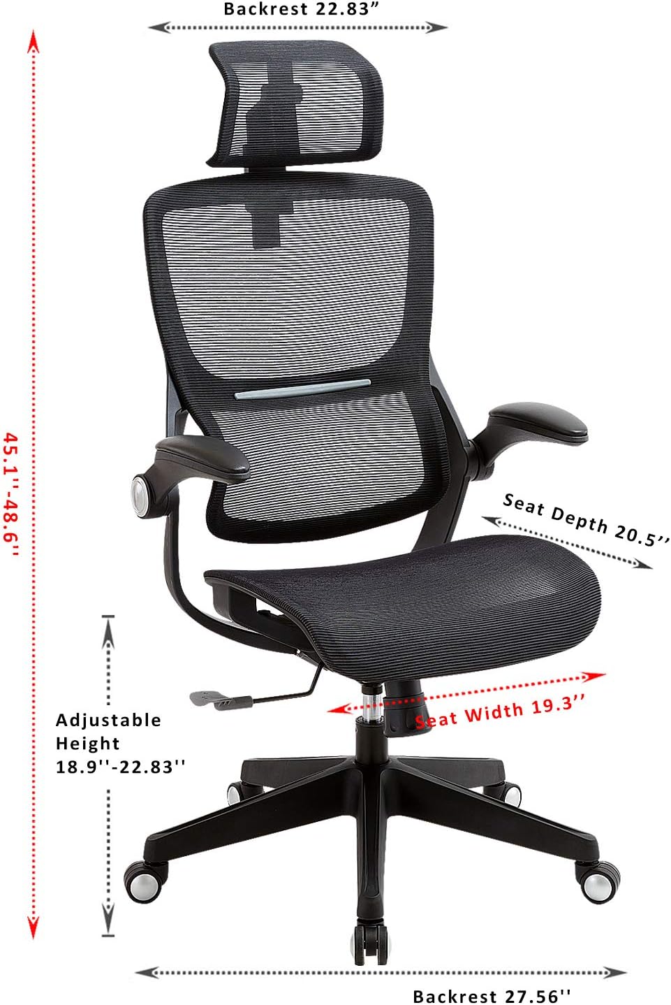 Black Ergonomic Mesh Office Chair with Lumbar Support T61966