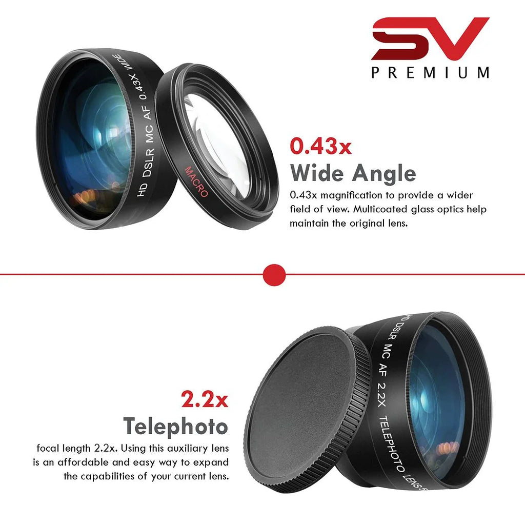 DSLR Camera with 18-55mm + 75-300mm Lens + 2 Pack 128GB Memory Card + Case + Tripod X979