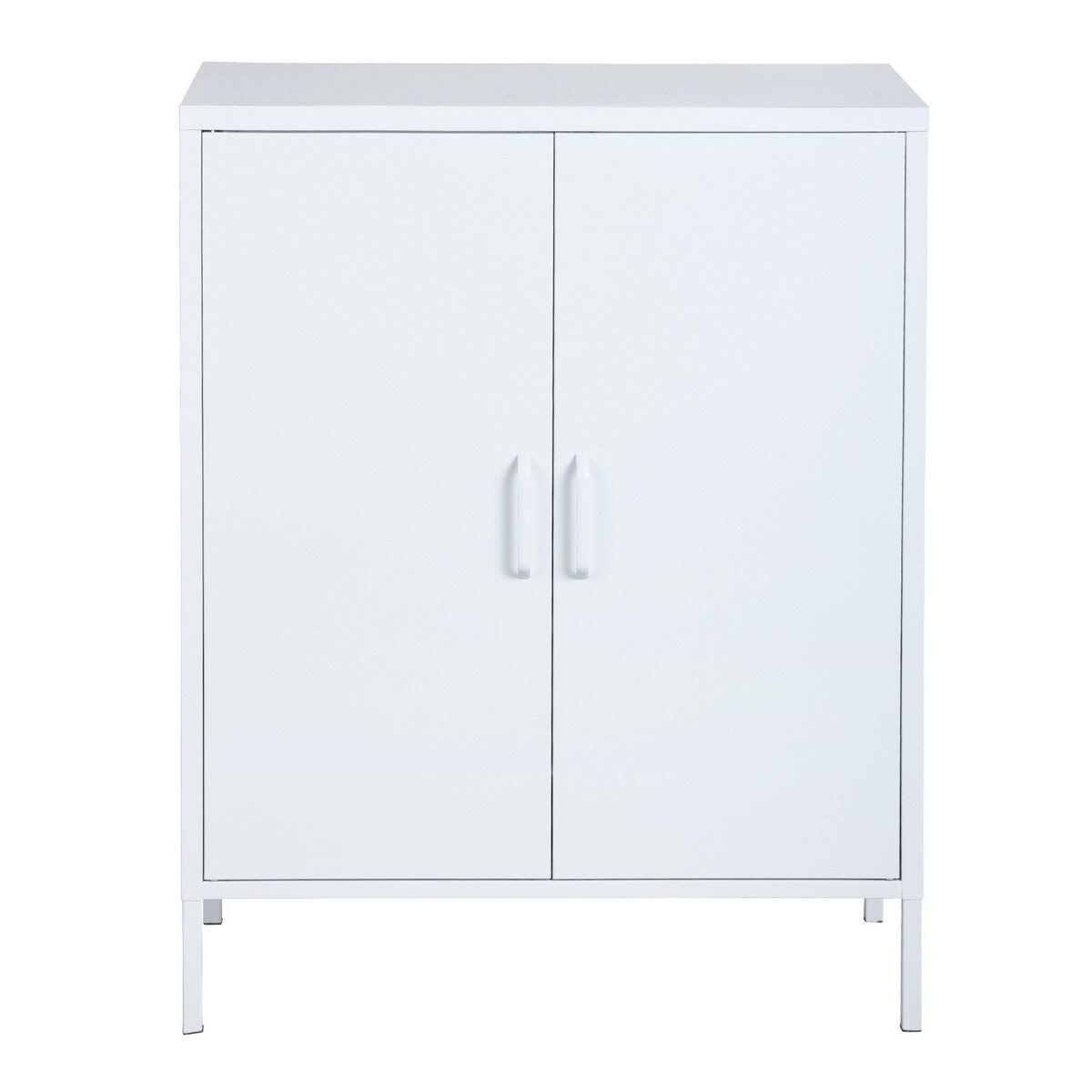 White Metal 2-Door Storage Cabin F85315