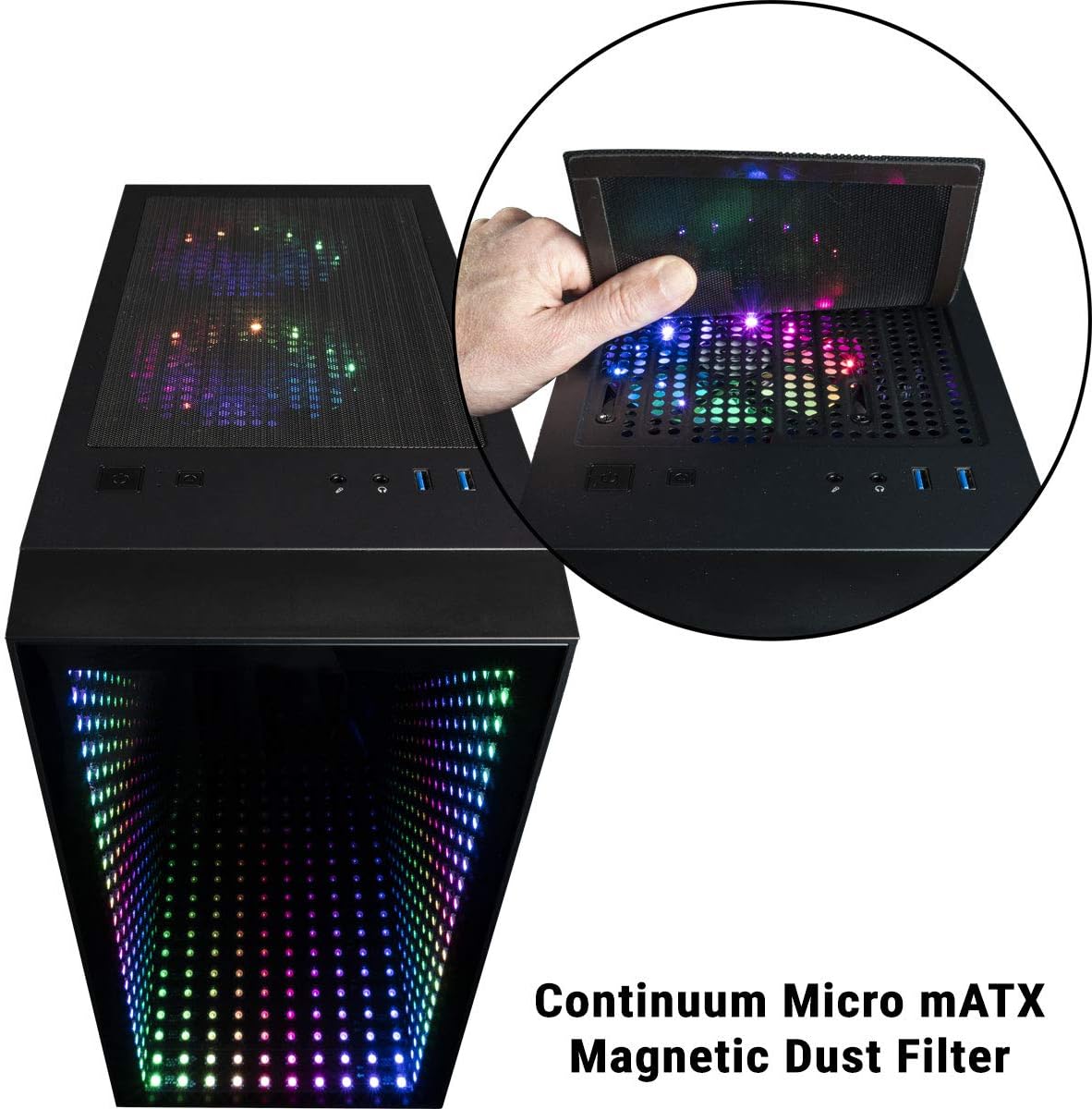 Micro ATX Gaming Desktop Case with Tempered Glass Door E548971
