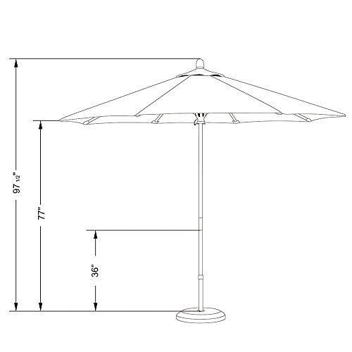 9 ft. Patio Umbrella in Navy White Cabana Stripe U62207
