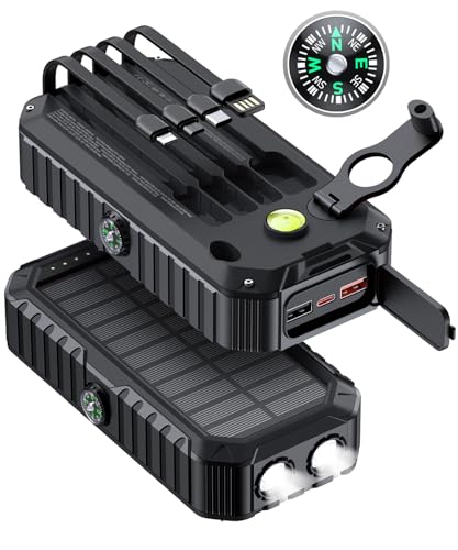 40000mAh Solar Power Bank with 4 Cables and Hand Crank R790258