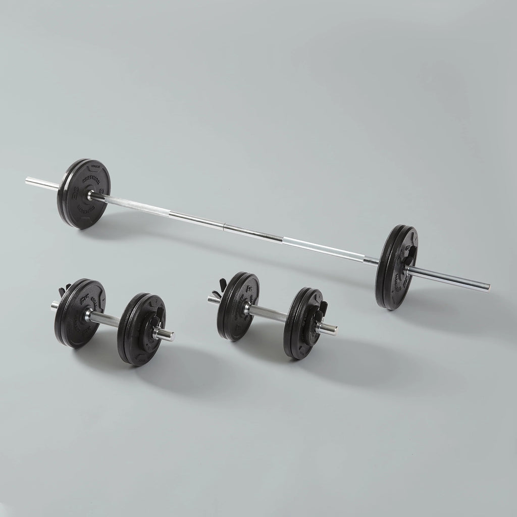 110lb Adjustable Weight Set with Barbell and Dumbbells B1745