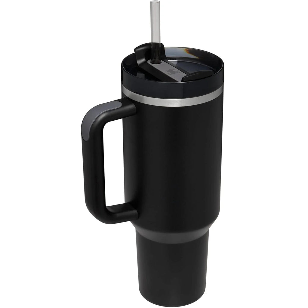 40 oz Black Stainless Steel Insulated Tumbler with Lid and Straw H6074