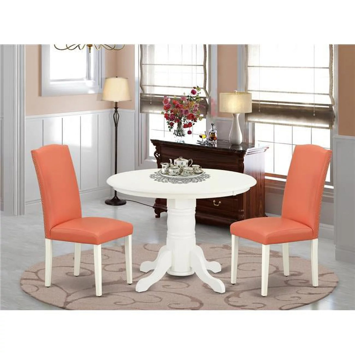 Round Dinette Table & Chair Set 3 Piece W4976