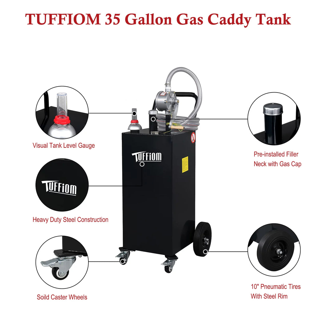 35 Gallon Gas Caddy with Hand Pump & Wheels M584