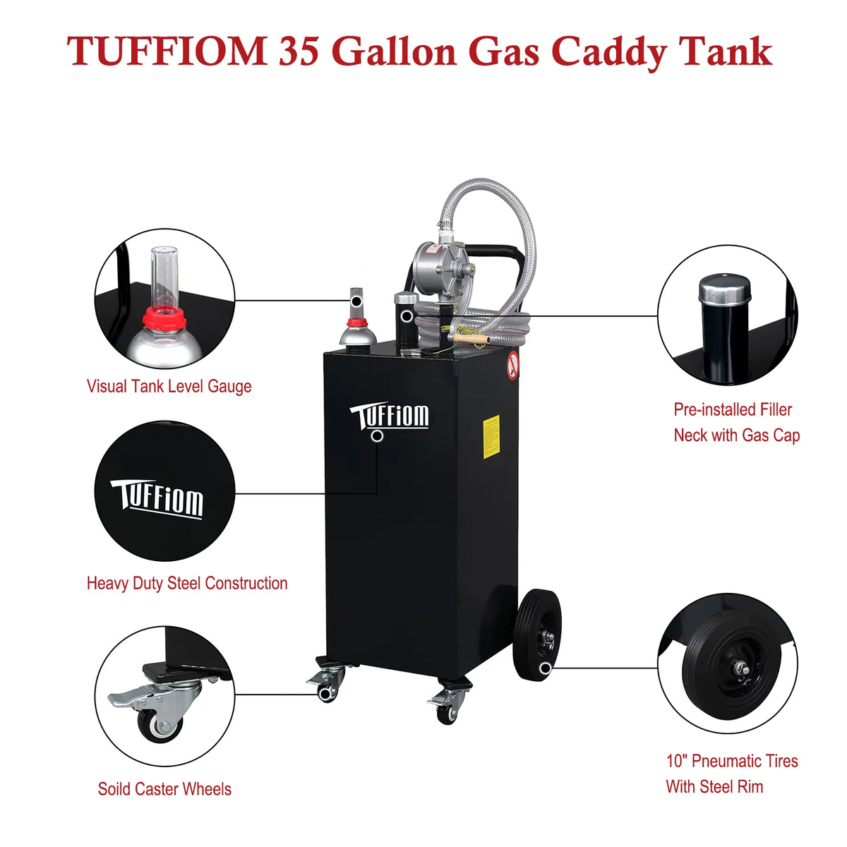 35 Gallon Gas Caddy with Hand Pump & Wheels M584