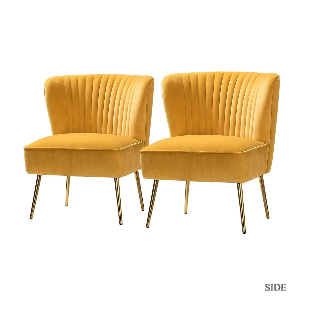 Red Gold Legs Side Chair Set of 2 O20520