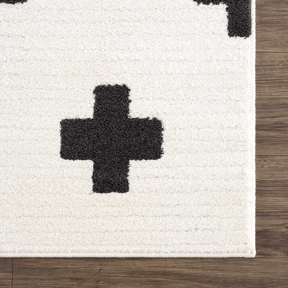 Black Gray Ivory Shag Area Rug 2' x 3' M1480
