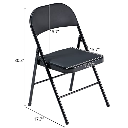 Grey 4 Pack Padded Folding Chairs with Steel Frame X47856