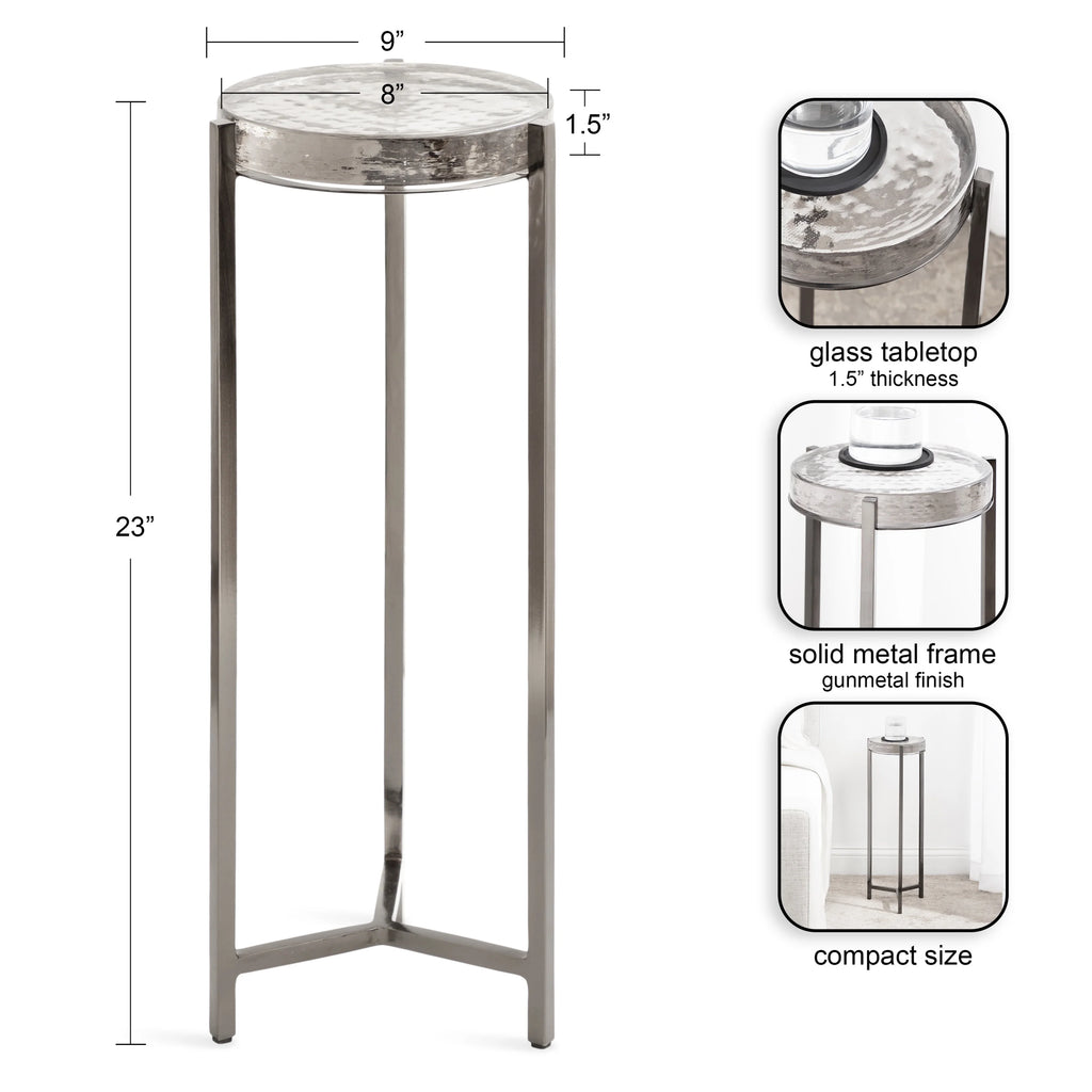 Gray Round Glass Drink Table U755