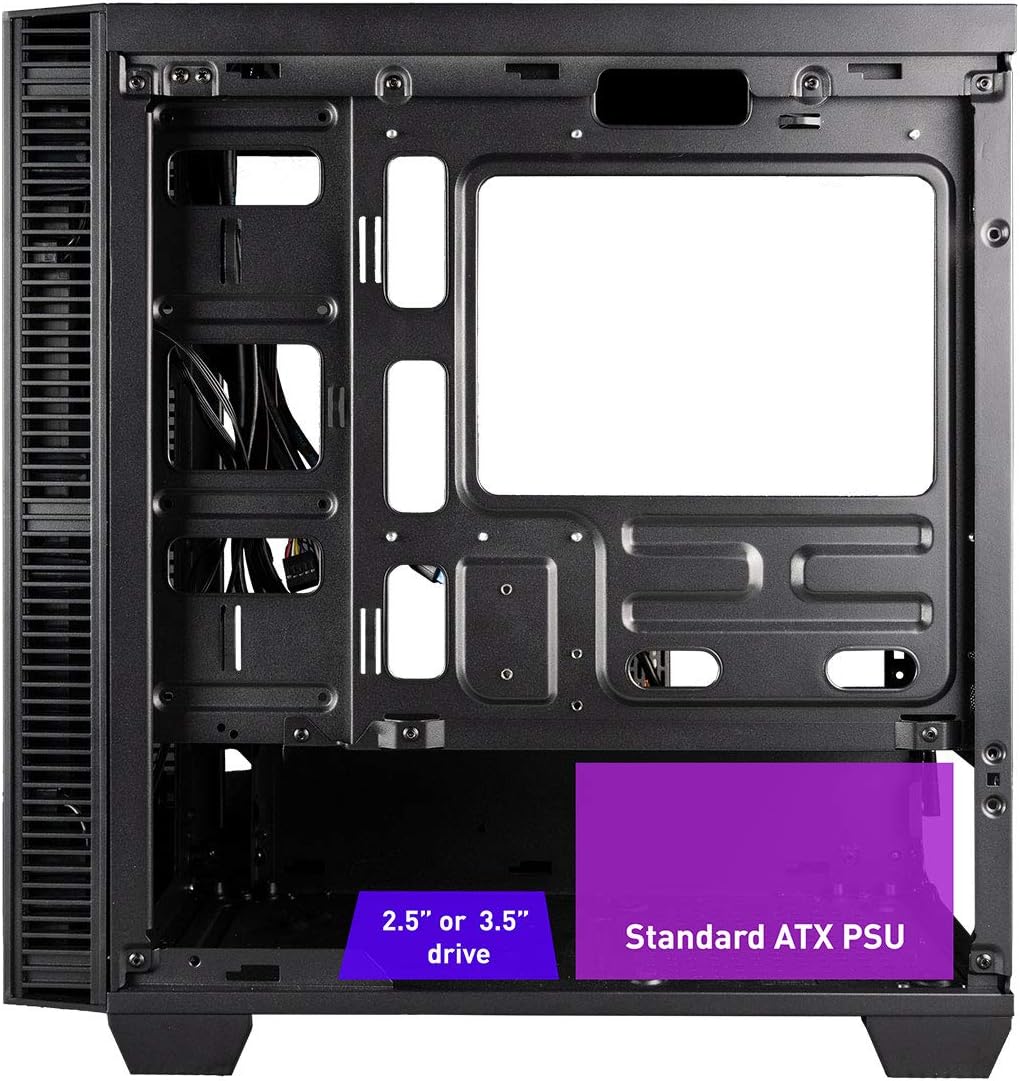 Micro ATX Gaming Desktop Case with Tempered Glass Door E548971