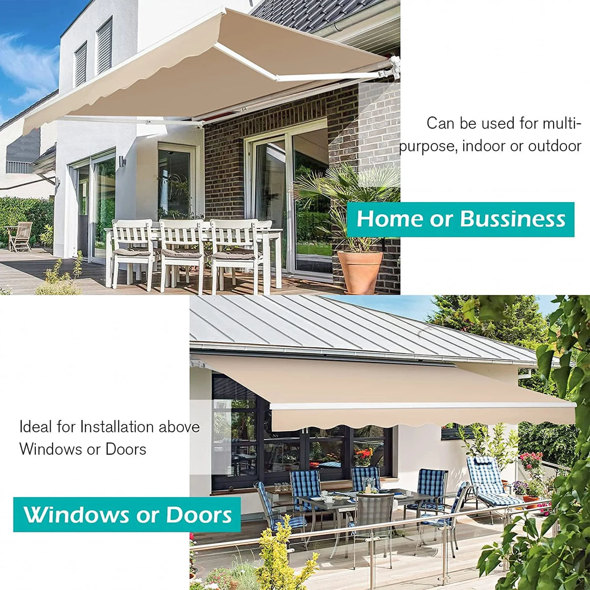 13' x 8' Retractable Patio Awning P9702