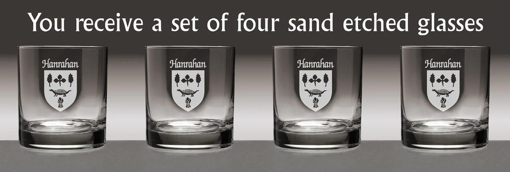 Set of 4 Etched Tumbler Glasses I7395