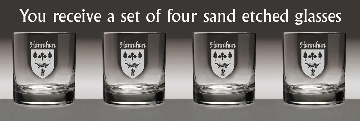 Set of 4 Etched Tumbler Glasses I7395