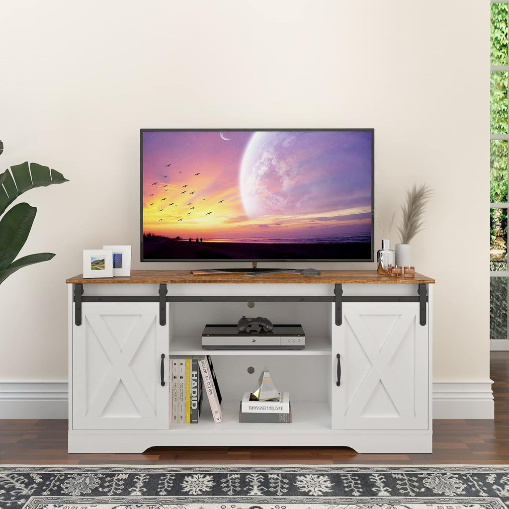 Warm White Wood TV Stand F971611