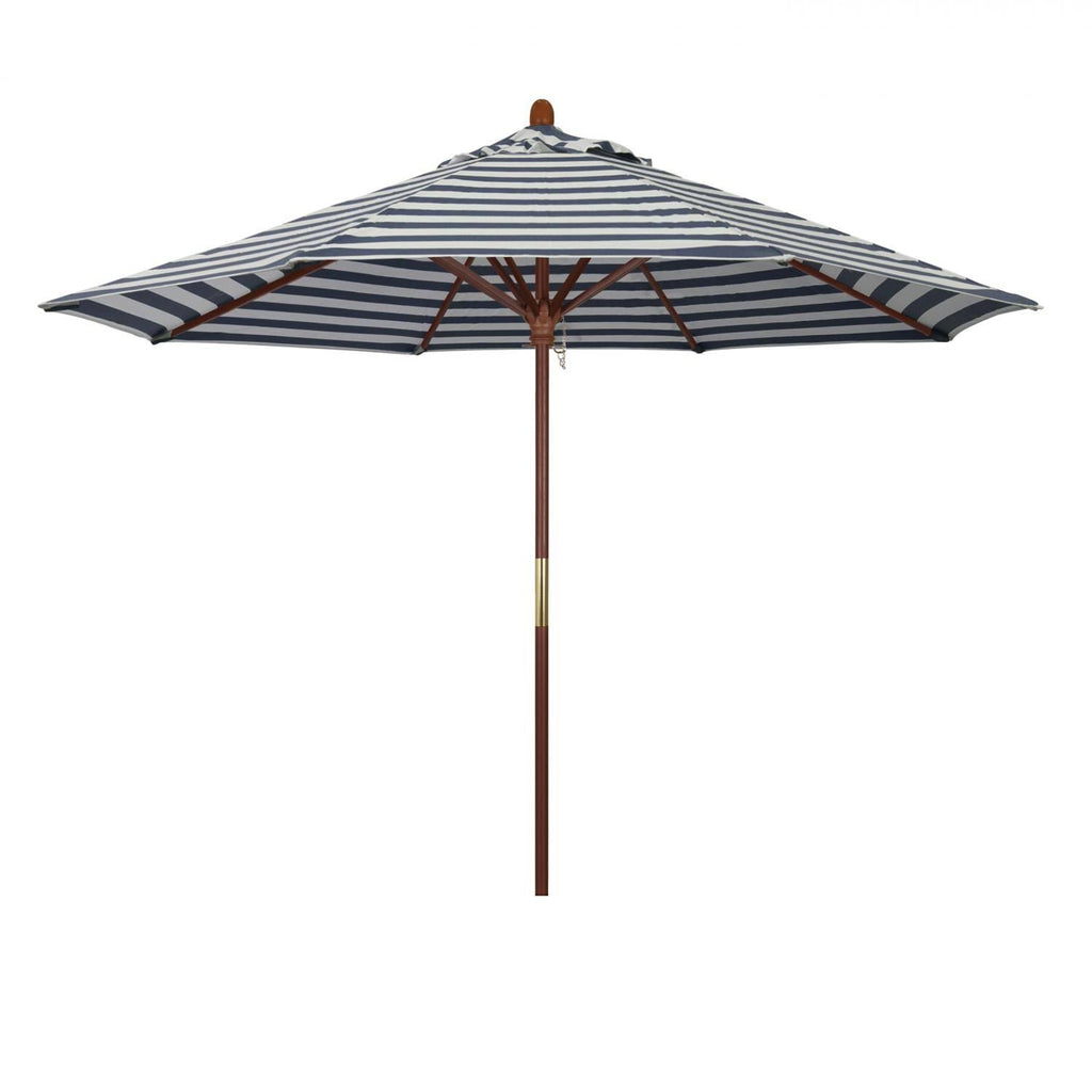 9 ft. Patio Umbrella in Navy White Cabana Stripe U62207