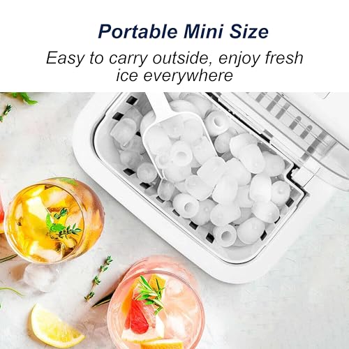 Portable Countertop Ice Maker with Self-Cleaning, Ice Scoop, and Basket L20848