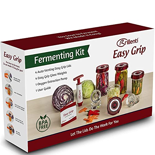 Food Grade Fermentation Kit for Wide Mouth Mason Jars, 4 Pack S8334