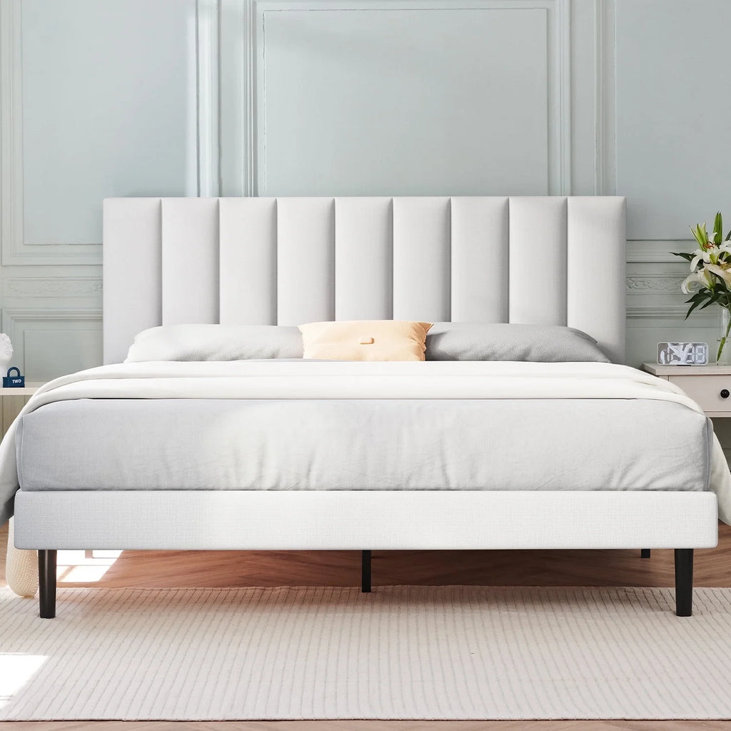 Queen Upholstered Platform Bed Frame with Headboard S41959