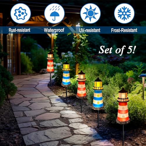 Solar Lighthouse Outdoor Garden Lights Waterproof I609331