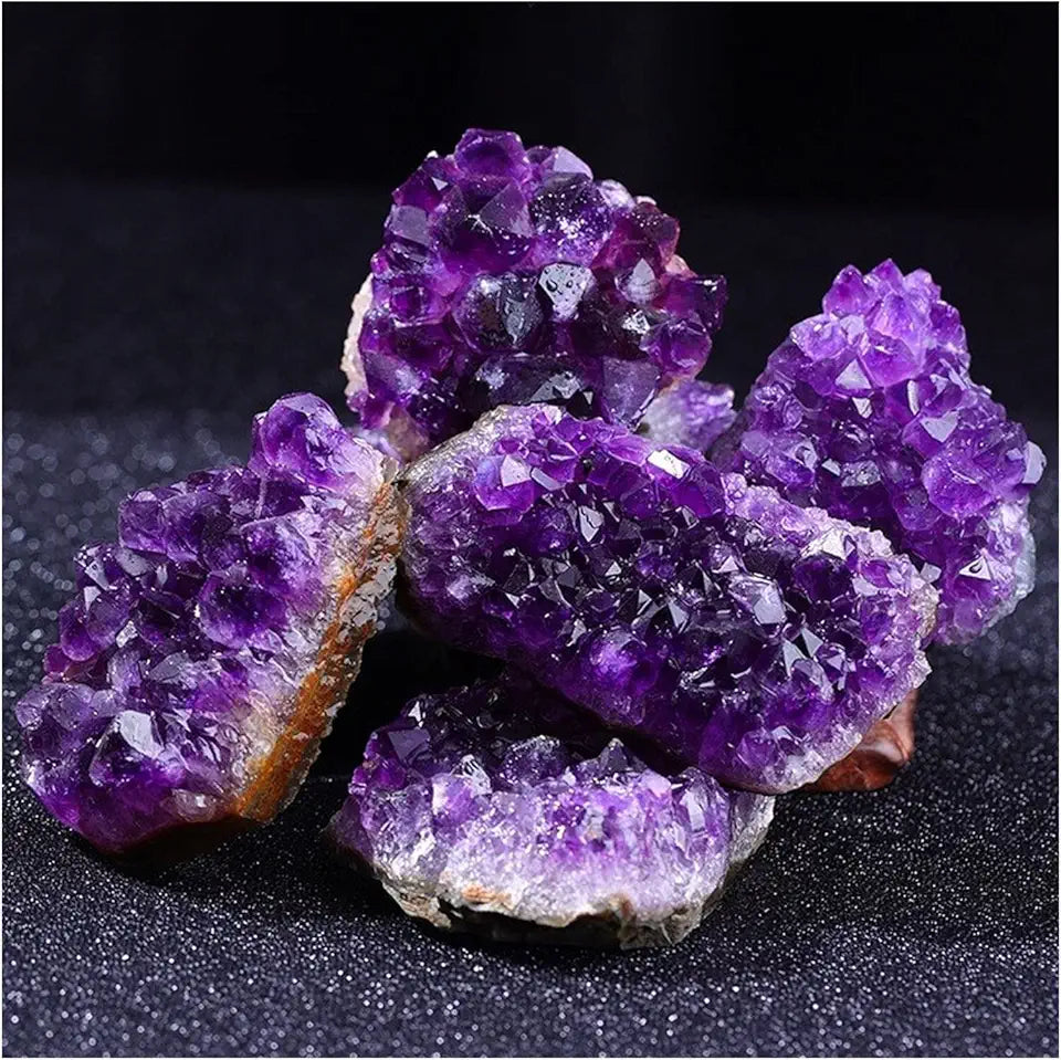 90-100g Natural Raw Amethyst Crystal Cluster V4039
