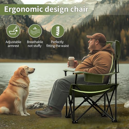 Heavy Duty Folding Chair 500LB Capacity with Cup Holder S795