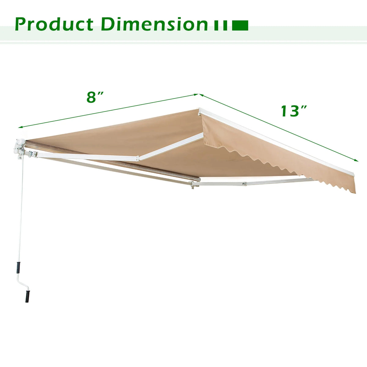 13' x 8' Retractable Patio Awning P9702